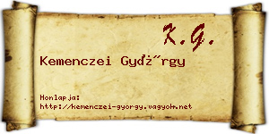 Kemenczei György névjegykártya