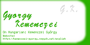 gyorgy kemenczei business card