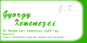 gyorgy kemenczei business card